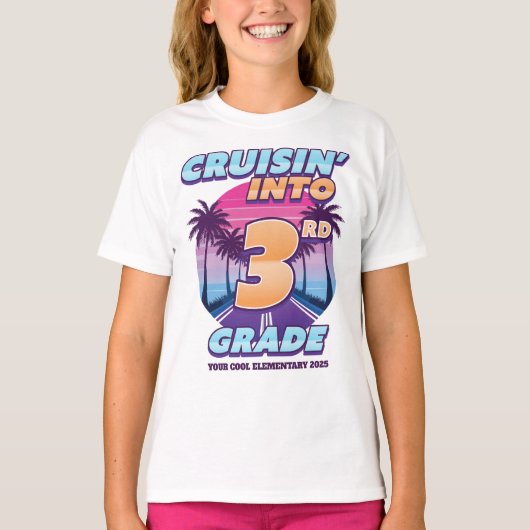 Cruisin’ Back to School 3rd Grade Girl's T-Shirt (Vorderseite)