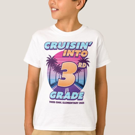 Cruisin’ Back to School 3rd Grade T-Shirt (Vorderseite)