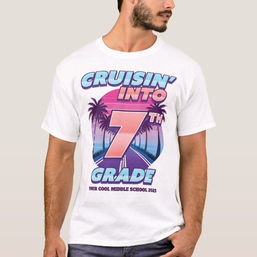 Cruisin’ Back to School 7th Grade (Bigger Sizes) T-Shirt (Vorderseite)