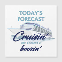 Cruisin' & Boozin' Square Cruise Door Magnet