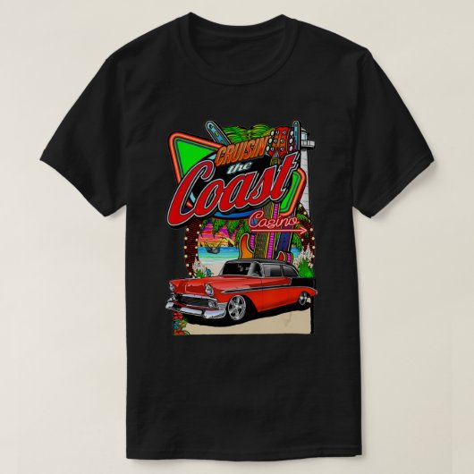 Cruisin Coast Classic Car Rod Run Casino typog T-Shirt (Design vorne)