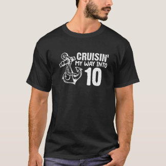 Cruisin' Mein Weg in 10 Sonnige 10. Geburtstag Ank T-Shirt
