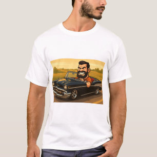 Cruisin 'mit Attitüde – Cartoon-Fahrer in Klassik T-Shirt