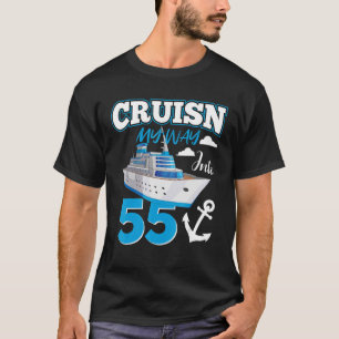Cruisin My Way In 55 Jahre alt 55. Geburtstag Plat T-Shirt