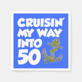 Cruisin My Way Into 50 Bootsdenkmal Party Napkins Serviette (Vorderseite)