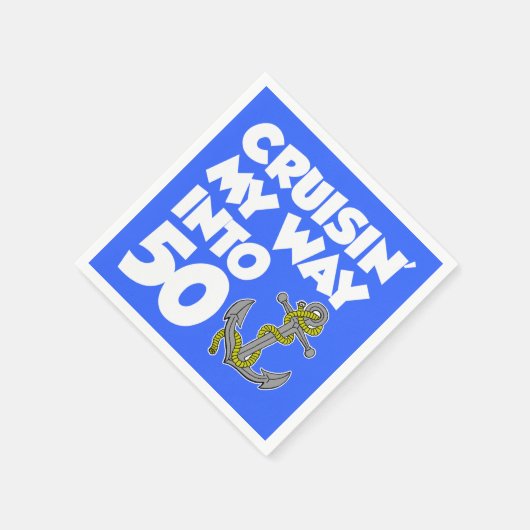 Cruisin My Way Into 50 Bootsdenkmal Party Napkins Serviette (Ecke)