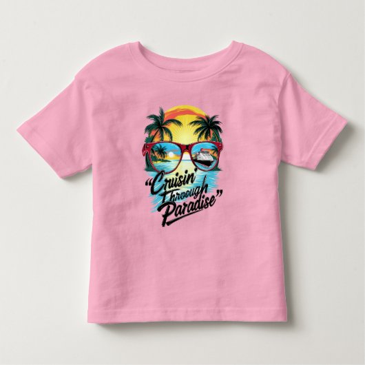 Cruisin’ Through Paradise: Tropical Escape Vibes Kleinkind T-shirt (Vorderseite)