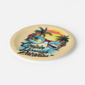 Cruisin’ Through Paradise: Tropical Escape Vibes Pappteller (Schrägansicht)