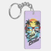 Cruisin’ Through Paradise: Tropical Escape Vibes Schlüsselanhänger (Vorderseite links)