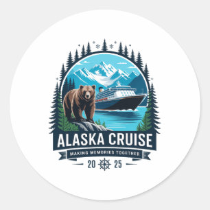 Cruisin Together Alaska 2025 Familie Freund Alaska Runder Aufkleber