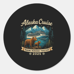 Cruisin Together Alaska 2025 Familie Freund Alaska Runder Aufkleber