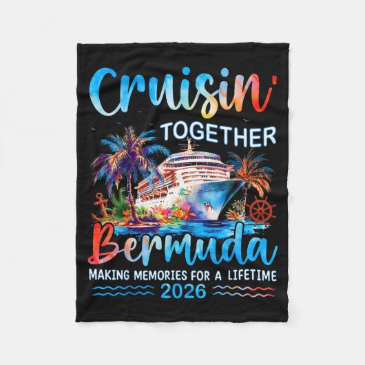 Cruisin' Together Bermuda 2026 Family Vacation Cru Fleecedecke (Vorderseite)