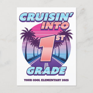 Cruisin’ Zurück zur Schule 1. Klasse Feiertagspostkarte