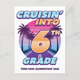 Cruisin’ Zurück zur Schule 6. Klasse Feiertagspostkarte