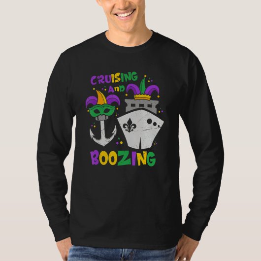 Cruising And Boozing Mardi Gras Cruise 2023 Outfit T-Shirt (Vorderseite)