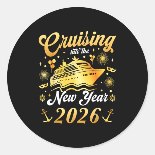 Cruising Into 2026 New Years Eve Cruise Vacation M Runder Aufkleber (Vorderseite)