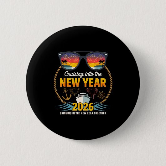 Cruising Into 2026 New Years Eve Matching Family C Button (Vorderseite)
