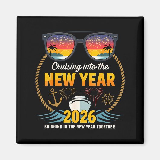 Cruising Into 2026 New Years Eve Matching Family C Magnet (Vorne)