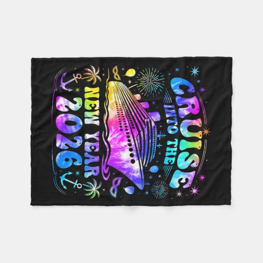 Cruising Into 2026 New Years Eve Party Favors Fami Fleecedecke (Vorderseite (Horizontal))