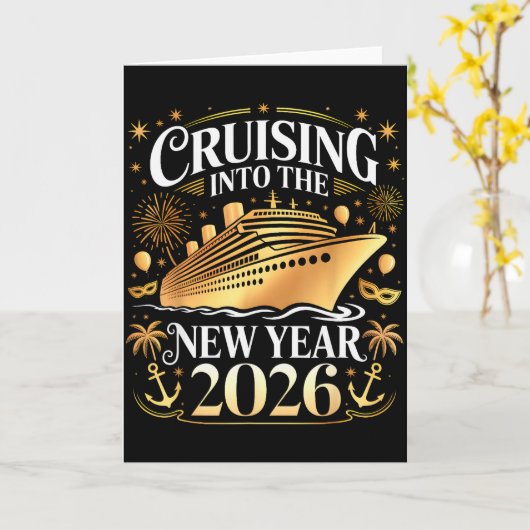 Cruising Into 2026 New Years Eve Party Favors Fami Karte (Gelbe Blume)