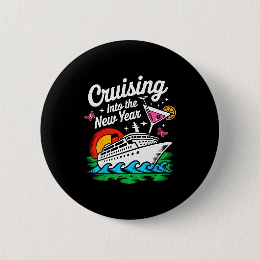 Cruising Into 2026 New Years Eve Party Matching Fa Button (Vorderseite)