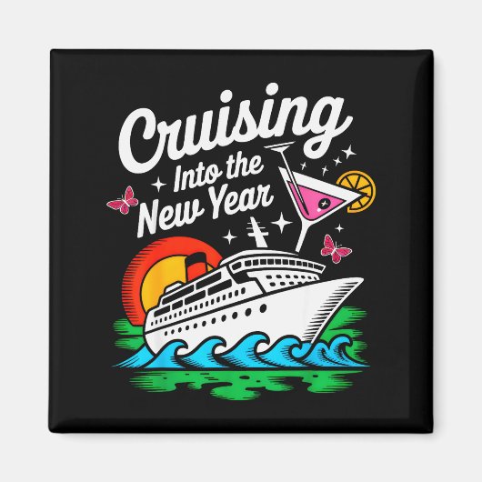 Cruising Into 2026 New Years Eve Party Matching Fa Magnet (Vorne)
