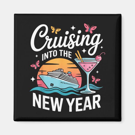 Cruising Into 2026 New Years Eve Party Matching Fa Magnet (Vorne)