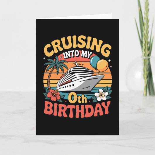 Cruising Into My 0th Birthday Karte (Vorderseite)