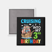 Cruising Into My 3rd Birthday Rate Little Boy 3 Ye Magnet (Vorderseite/Rückseite)