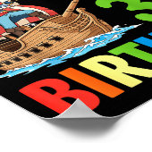 Cruising Into My 3rd Birthday Rate Little Boy 3 Ye Poster (Ecke)