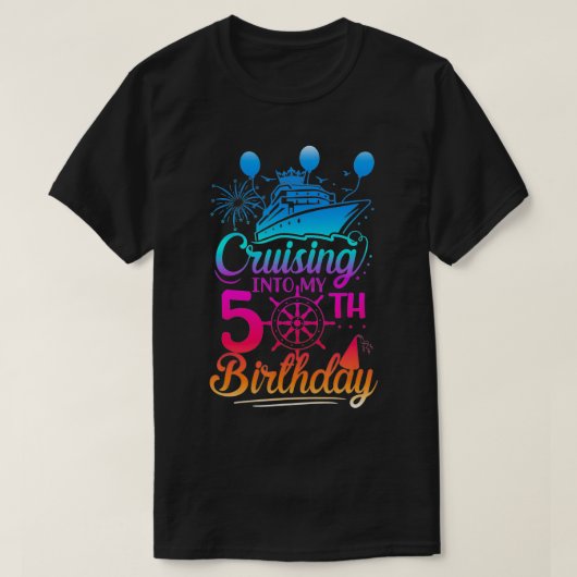 Cruising Into My 50th Birthday 50 Year Old Birthda T-Shirt (Design vorne)