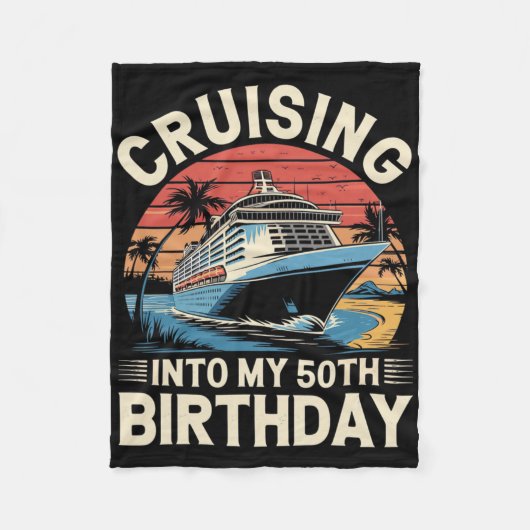 Cruising Into My 50th Birthday Trip Vacation Cruis Fleecedecke (Vorderseite)