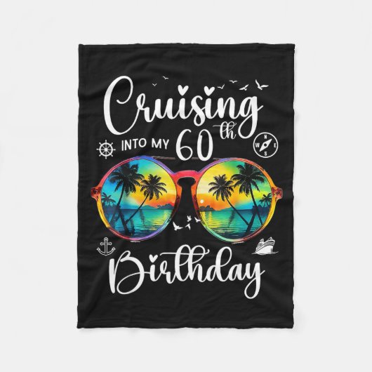 Cruising Into My 60th Birthday Trip Vacation Cruis Fleecedecke (Vorderseite)
