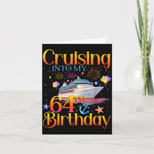 Cruising Into My 64th Birthday Cruise 64 Year Old Karte (Vorderseite)