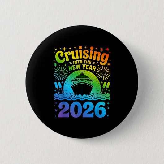 Cruising Into New Year 2026 Lgbtq Pride Cruise Cel Button (Vorderseite)