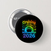 Cruising Into New Year 2026 Lgbtq Pride Cruise Cel Button (Vorne & Hinten)
