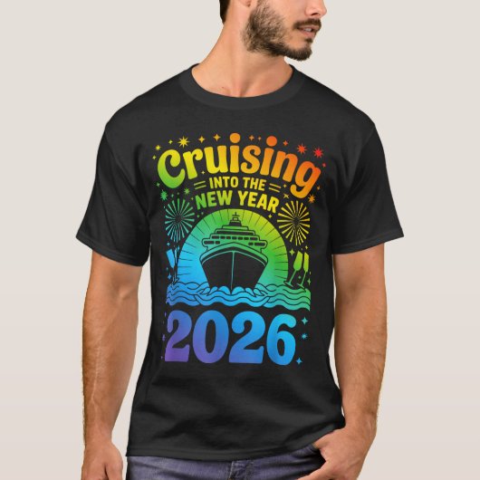 Cruising Into New Year 2026 Lgbtq Pride Cruise Cel T-Shirt (Vorderseite)