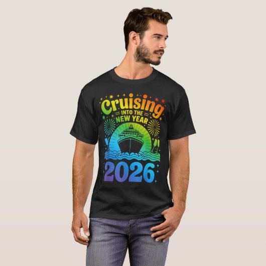 Cruising Into New Year 2026 Lgbtq Pride Cruise Cel T-Shirt (Vorne ganz)