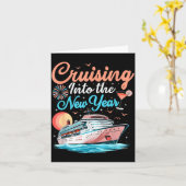 Cruising Into New Years Eve Party Countdown Happy  Karte (Gelbe Blume)