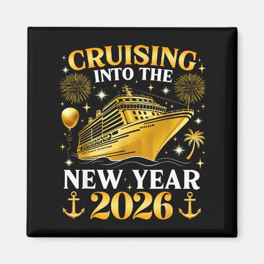 Cruising Into The 2026 New Years Eve Party Family Magnet (Vorne)