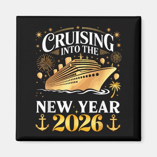 Cruising Into The 2026 New Years Eve Party Family Magnet (Vorne)