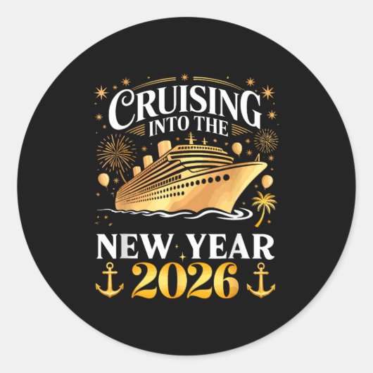 Cruising Into The 2026 New Years Eve Party Family  Runder Aufkleber (Vorderseite)