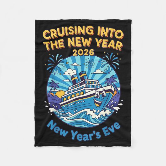 Cruising Into The New Year 2026 Fun New Year's Eve Fleecedecke (Vorderseite)
