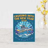Cruising Into The New Year 2026 Fun New Year's Eve Karte (Gelbe Blume)