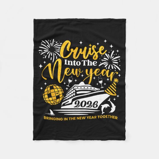 Cruising Into The New Year 2026 Happy New Year 202 Fleecedecke (Vorderseite)