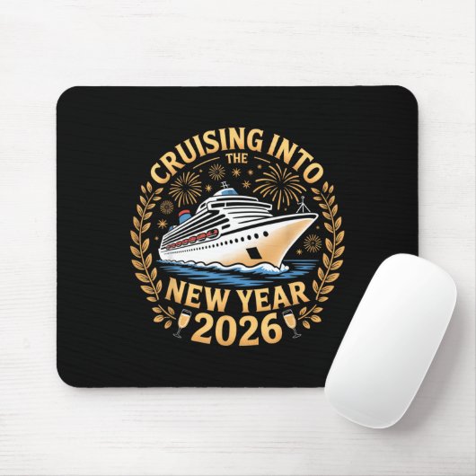 Cruising Into The New Year 2026 Happy New Year 202 Mousepad (Mit Mouse)