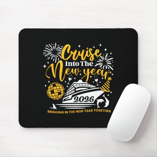 Cruising Into The New Year 2026 Happy New Year 202 Mousepad (Mit Mouse)