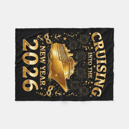 Cruising Into The New Year 2026 Happy New Year Fam Fleecedecke (Vorderseite (Horizontal))