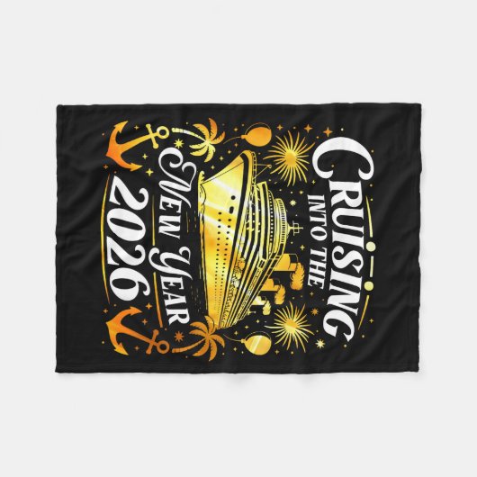 Cruising Into The New Year 2026 Happy New Year Fam Fleecedecke (Vorderseite (Horizontal))