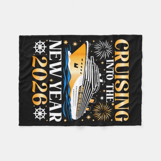Cruising Into The New Year 2026 Happy New Year Fam Fleecedecke (Vorderseite (Horizontal))